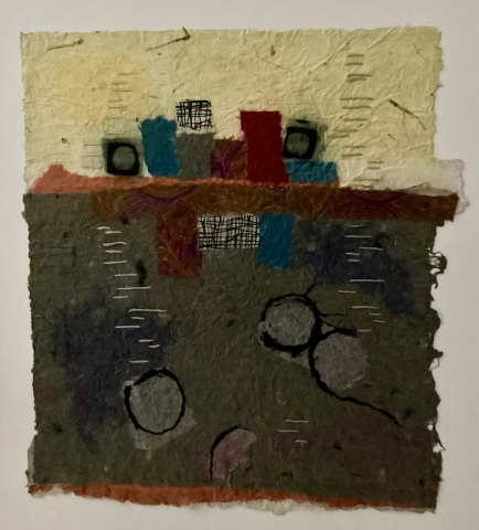 Mulberry papers, stitching, fabric