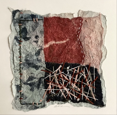 Joomchi/paper felting, threads